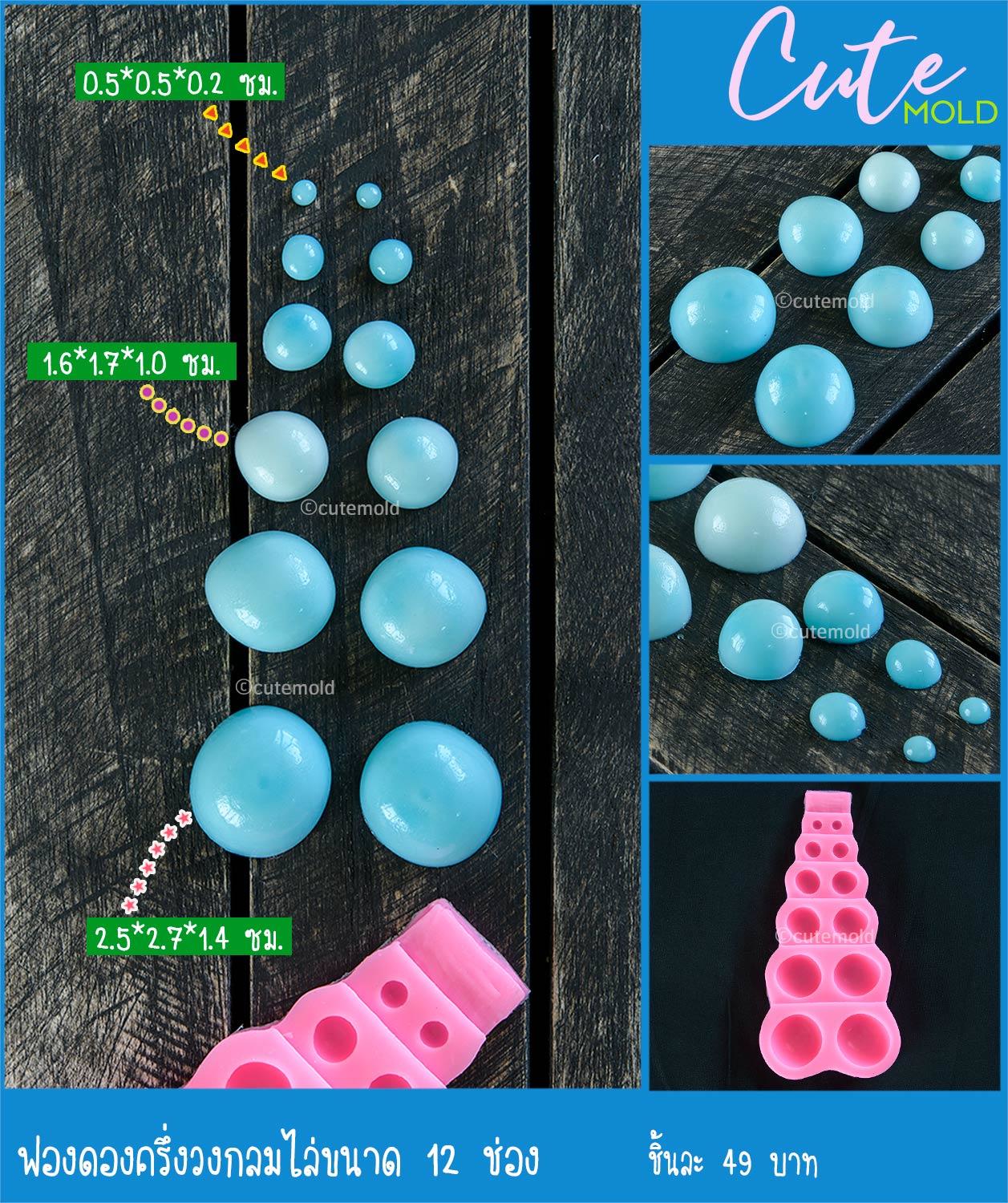 ฟองดองครึ่งวงกลมไล่ขนาด 12 ช่อง