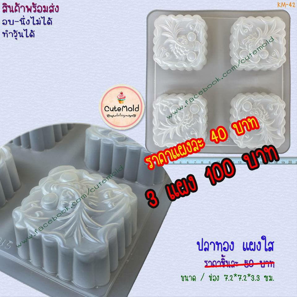 ปลาทองแผงใส (สี่เหลี่ยม) พลาสติก