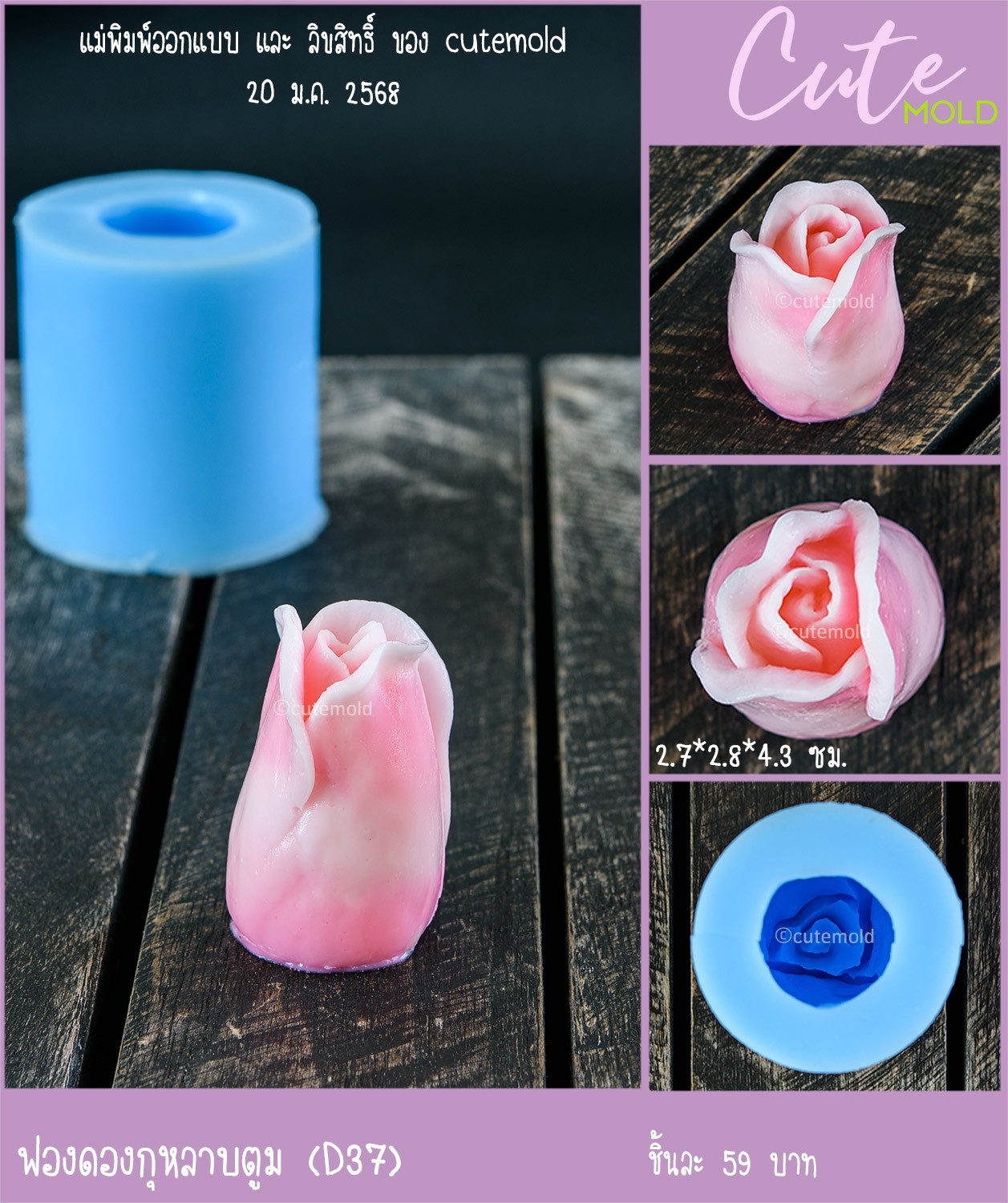 ฟองดองกุหลาบตูม D37