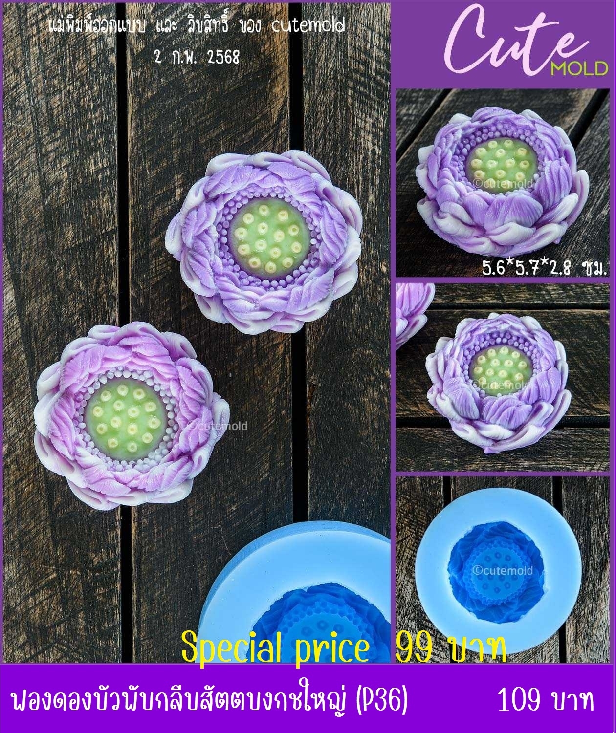 ฟองดองบัวพับกลีบสัตตบงกชใหญ่ P36