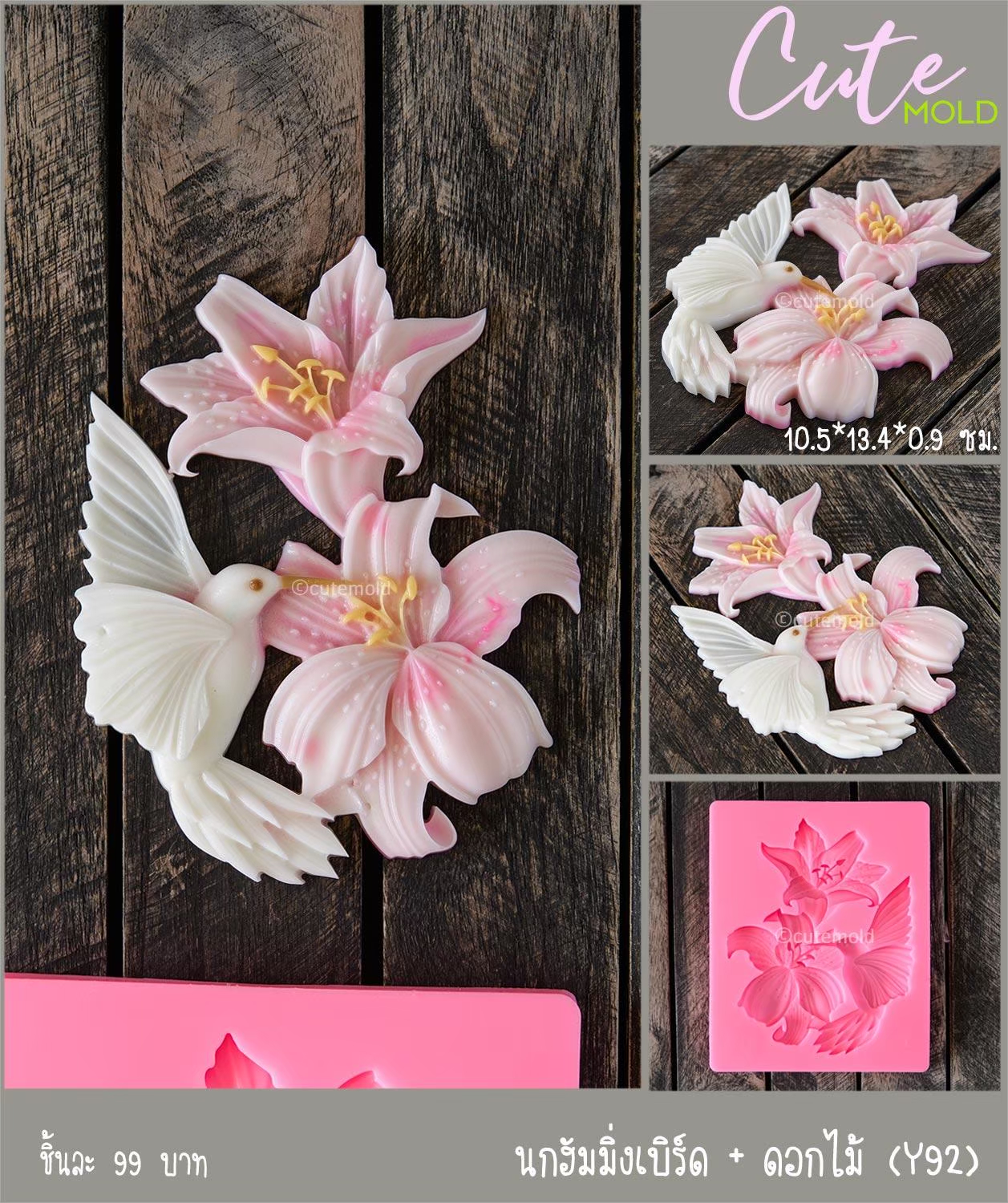 นกฮัมมิ่งเบิร์ด + ดอกไม้ Y92