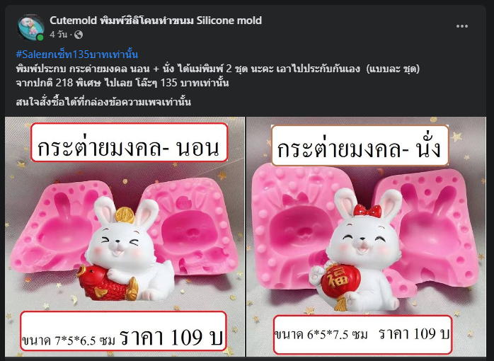 ฟองดองกระต่ายมงคล นอน+นั่ง