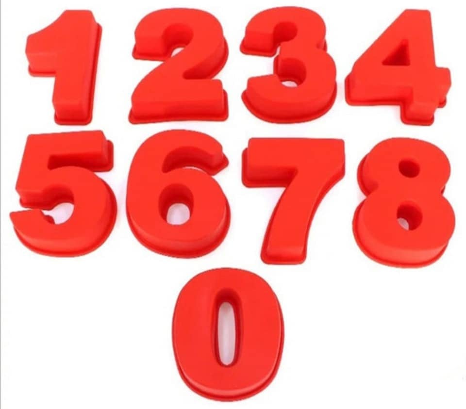 พิมพ์เซต ตัวเลขใหญ่ (0-8) สีแดง