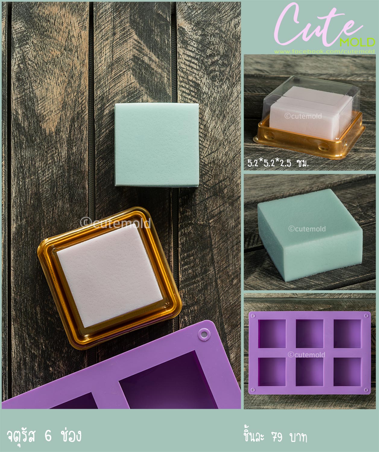 สี่เหลี่ยมจตุรัส 6 ช่อง (ใหม่)- แผง